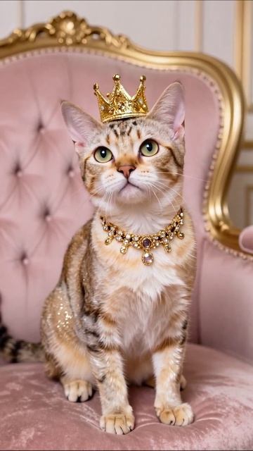 Королевская кошка в блестящем наряде #кошки #домашниеживотные #милота