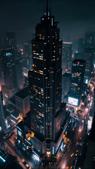 Ночной мегаполис: огни города #города #ночь #архитектура