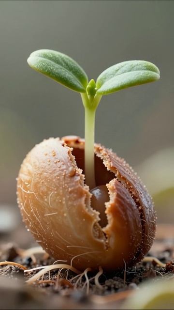 Как прорастает семечко: удивительное начало жизни #природа #растения #прорастание