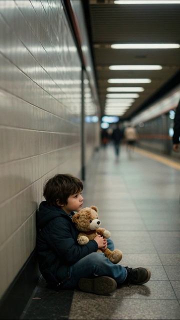 Одинокий ребенок в мире равнодушия #печаль #изоляция #безнадёга