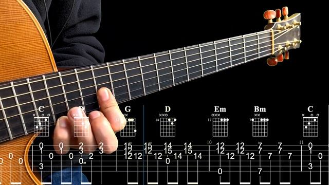 ИГРА АККОРДАМИ на Гитаре 033. Уроки Гитары. Аккорды и табы для Гитары Guitar B28