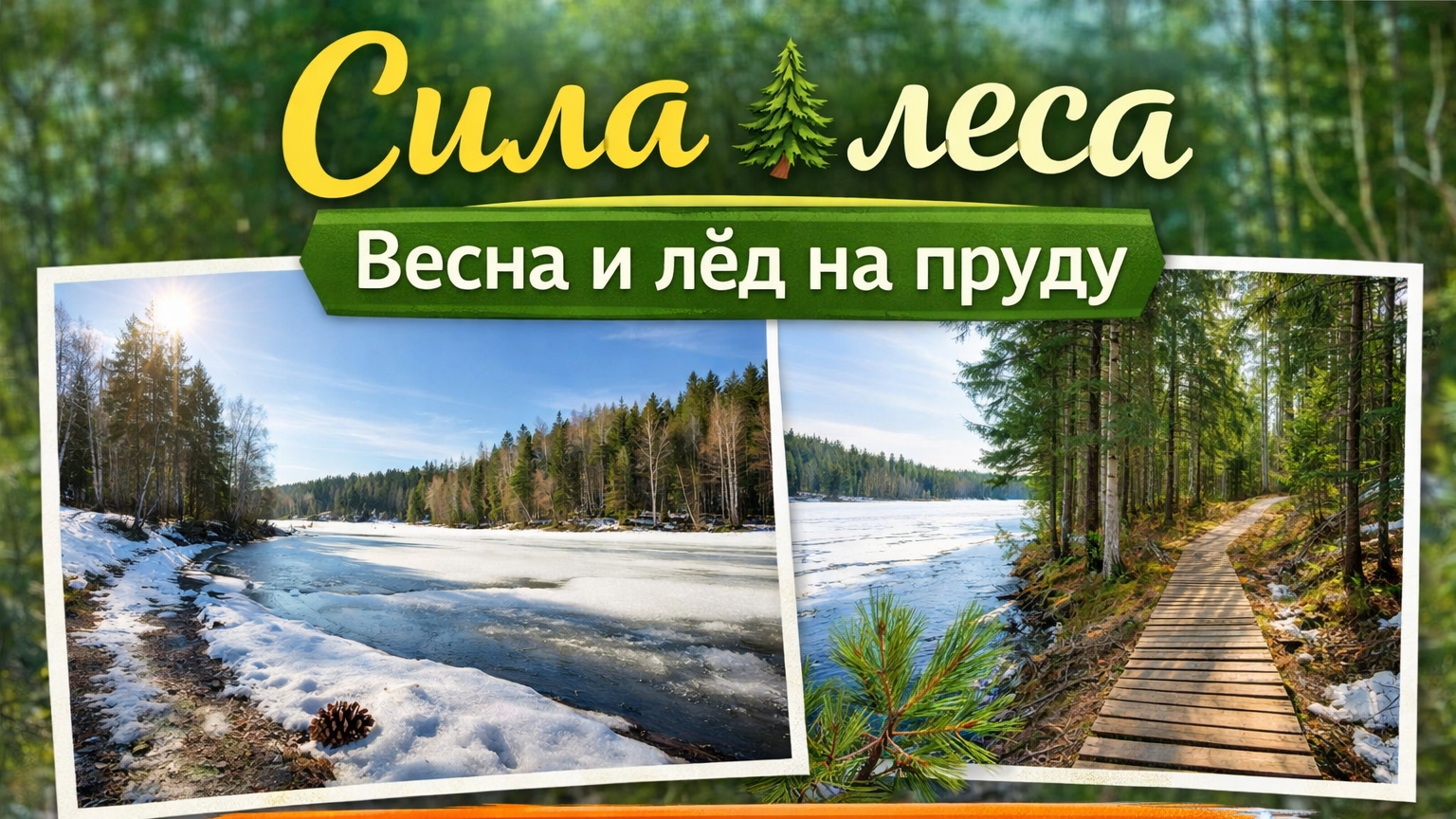 Где зима встречает весну 🌿 Прогулка по лесу и пруду. Часть 2
