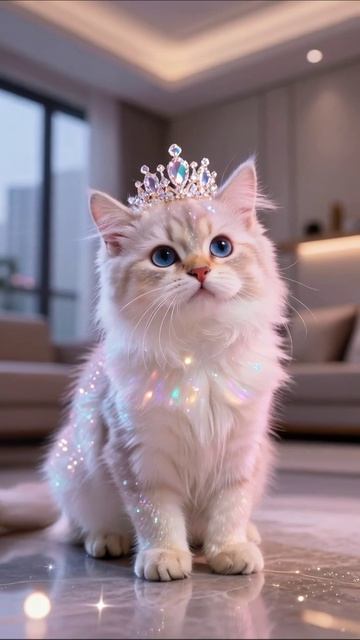 Очаровательный котик в короне! #котики #милота #питомцы