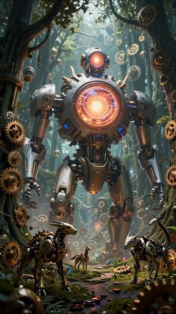 Механический лес: тайны и приключения роботов #роботы #приключения #фантастика