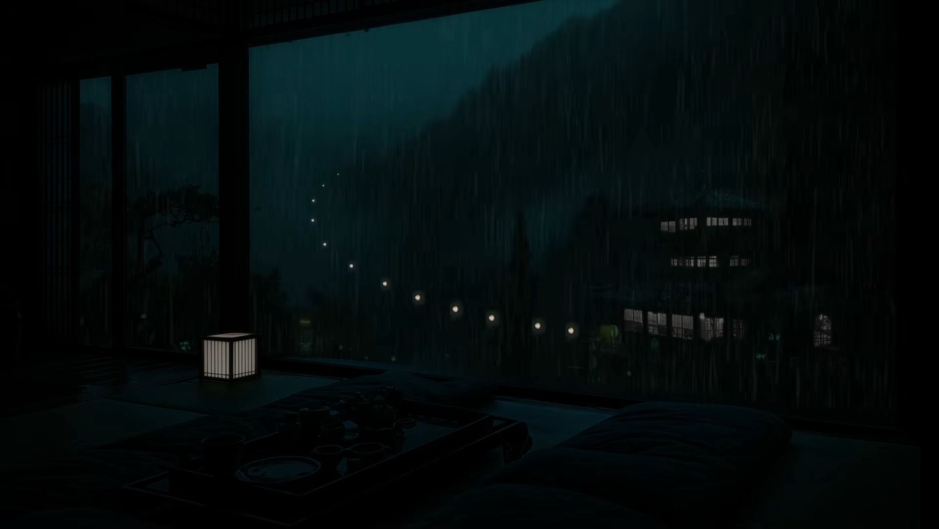 Ночной дождь за окном с мягким джазом для сна и расслабления 🌧️🌙