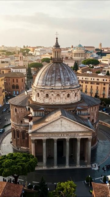 Панорама Рима: Пантеон #Рим #Пантеон #архитектура