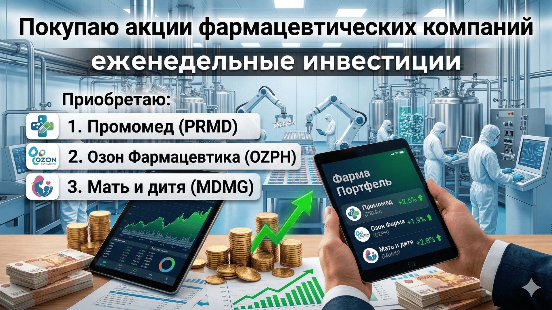 Покупаю акции фармацевтических компаний: Еженедельные инвестиции 01.04.2026.