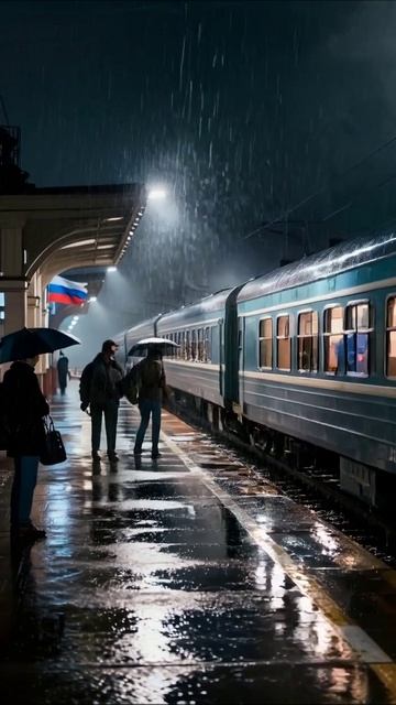 Прощание под дождем: безнадежные ожидания #погода #поезд #одиночество