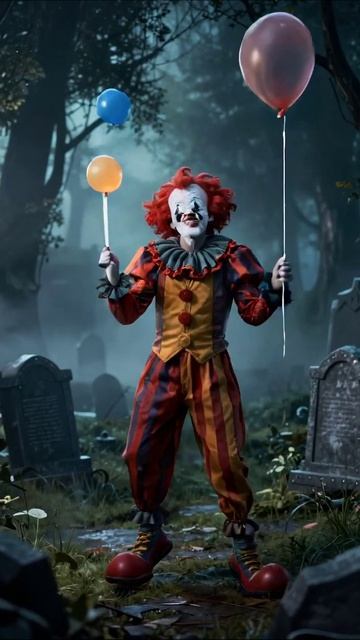 Страх и веселье: клоун в темном лесу #клоун #ужасы #анимация
