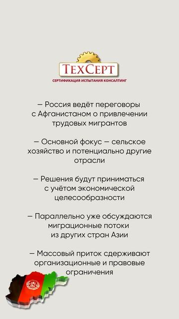 👷 Россия рассматривает привлечение мигрантов из Афганистана #новости #news