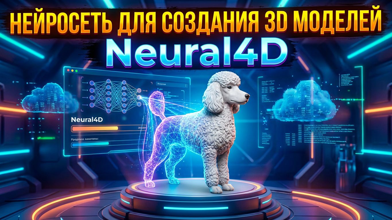 Нейросеть для создания 3D моделей #Neural4D #3d