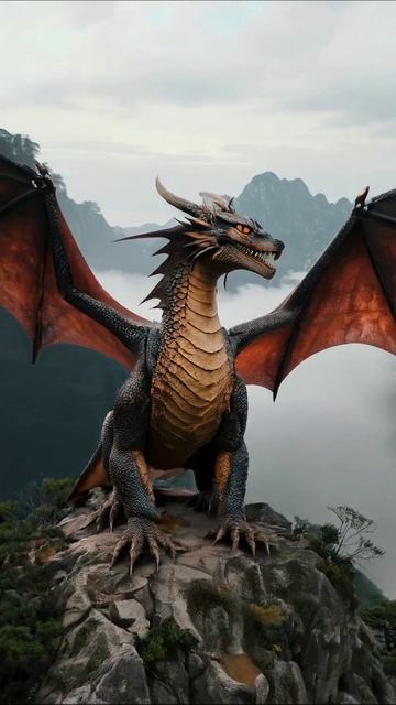 Могущество дракона в горах #дракон #фэнтези #природа