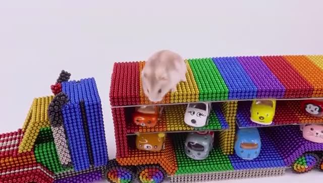 Мультики для детей . Яркий мультик про магнитные шарики . Собираем грузовик из шариков