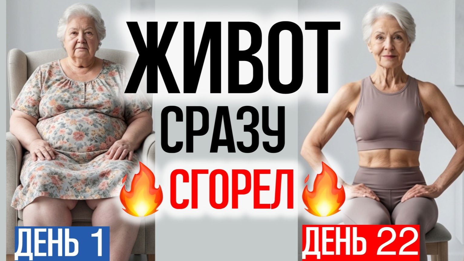 Сожги жир на животе сидя _ ТРЕНИРОВКА ДЛЯ ПРЕССА для женщин после 50