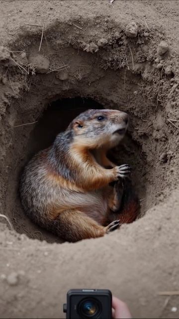 Милий сурок в своей норе #приключения #природа #животные