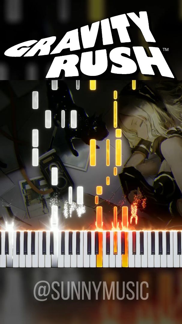 Old Town / Auldnoir (Gravity Rush) 【 Piano / SHORTS 】 #GravityRush  #synthesia