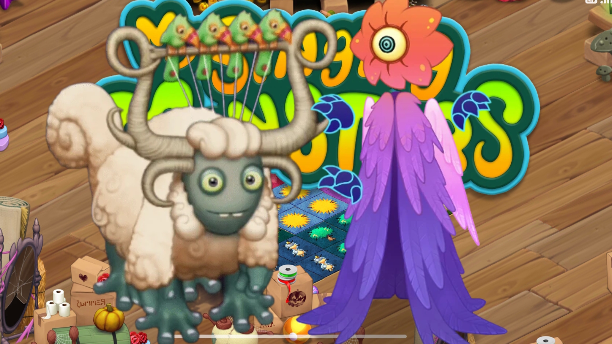 мои поющие монстры.Половина недели мсм.Допологлер, шерстибель и разные другие монстры и штучки