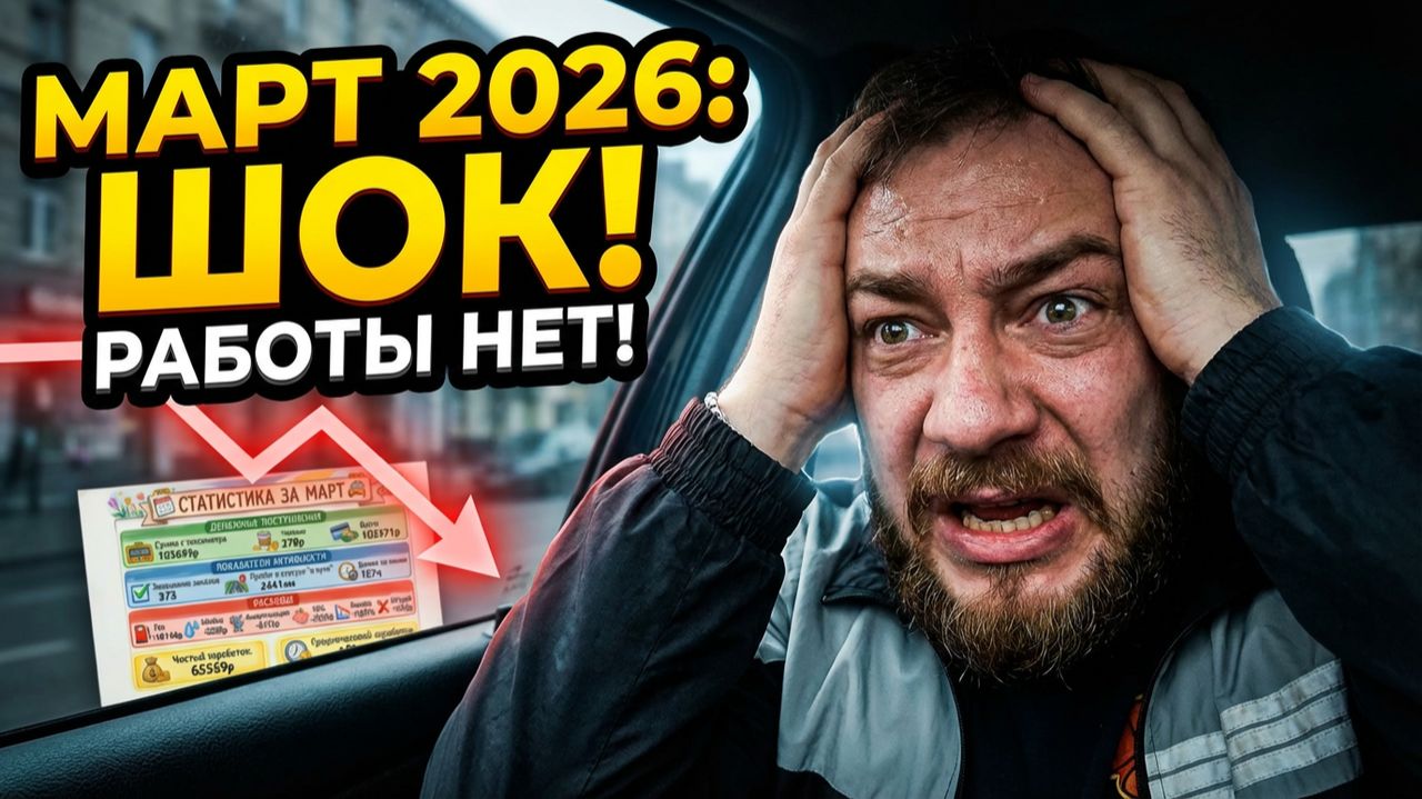 Я В ШОКЕ! Заработок таксиста за МАРТ 2026. Работы НЕТ, ищите другую работу!