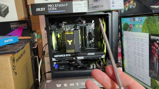 ПК за 100тр. RTX 5060 VENTUS 3X впритык к стенке корпуса. Охлаждаем I5-13400F. Правда о MSI B760M-P