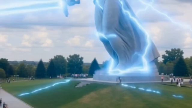 Родина-мать зовёт! Скульптура, Героям Сталинградской битвы на Мамаевом кургане в Волгограде.