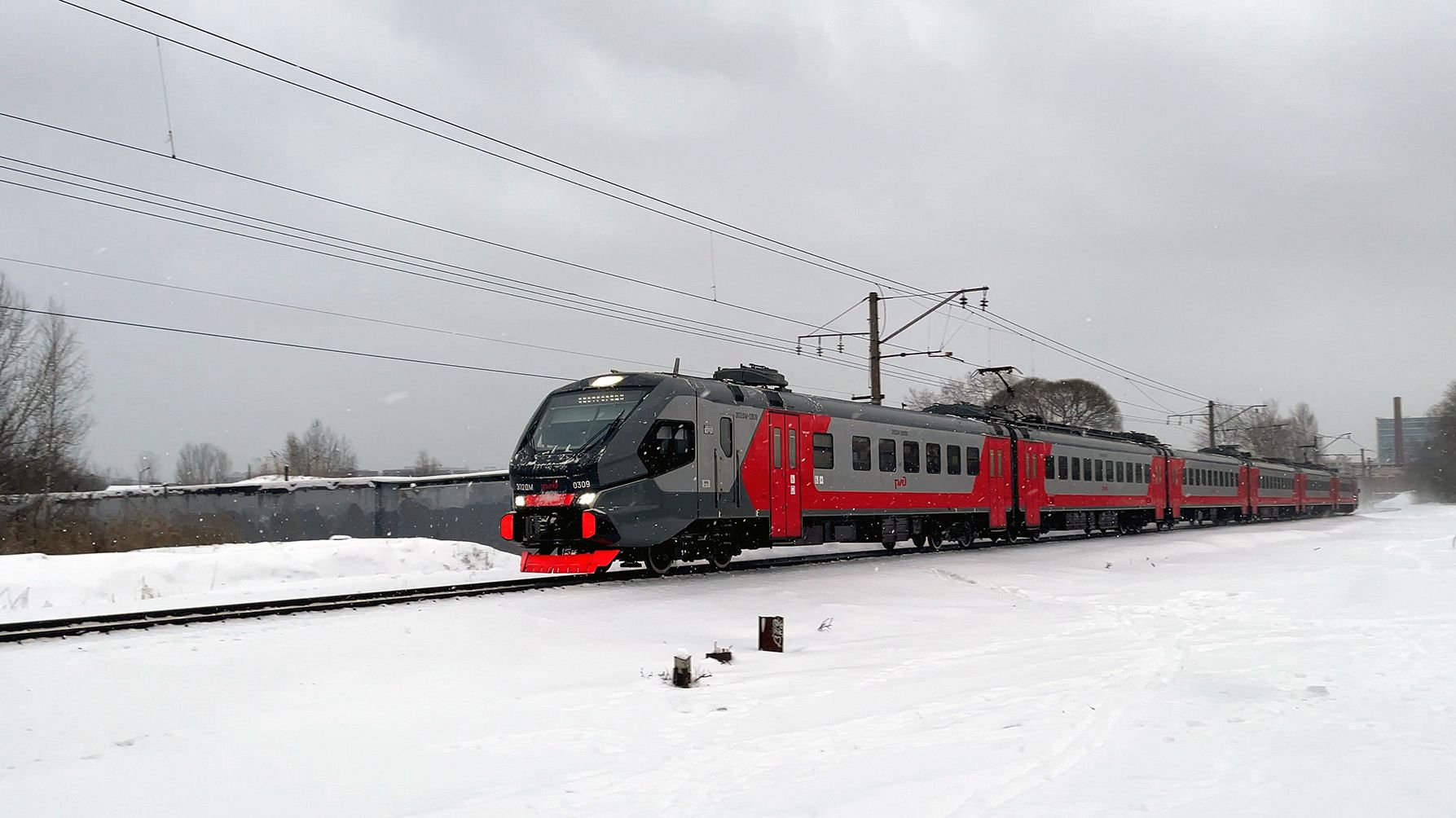 Железная дорога. Электропоезд ЭП2ДМ-0309