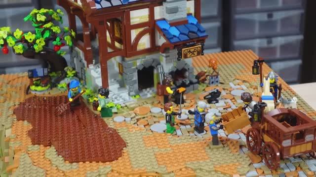 Создание террейна для средневековой LEGO диорамы кузницы