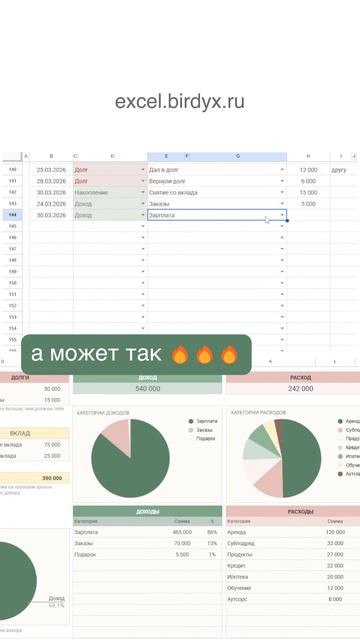 Как нравится больше? 😏 #финансовыйучет #excel #гуглтаблицы