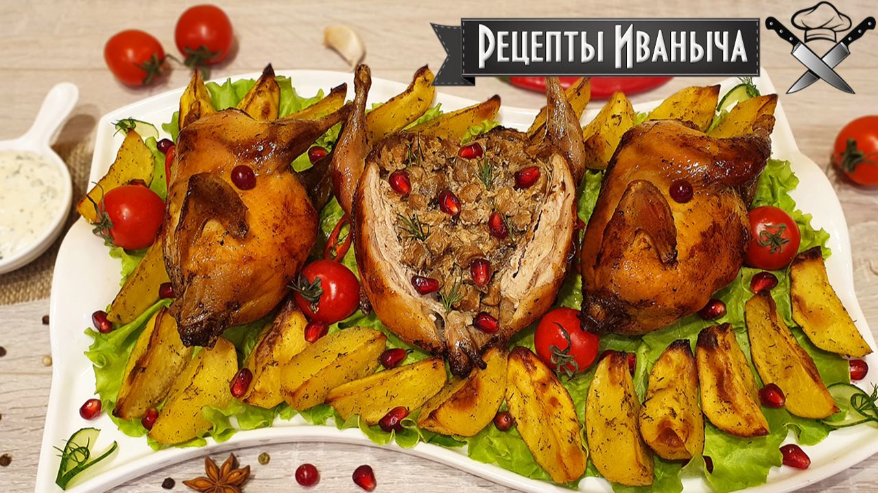 Праздничное блюдо. Фаршированные перепела