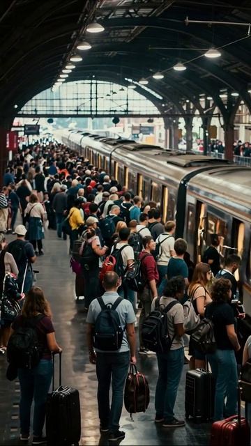 Бездонная толпа: жизнь в ожидании поезда #повседневность #грусть #однообразие