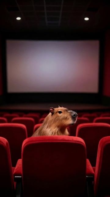 Кинотеатр для капибар: неожиданный зритель #капибар #животные #кино