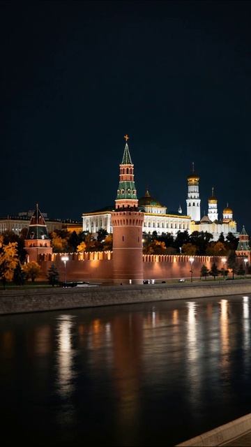 Кремль ночью: красота и магия столицы #Кремль #Москва #ночныепейзажи