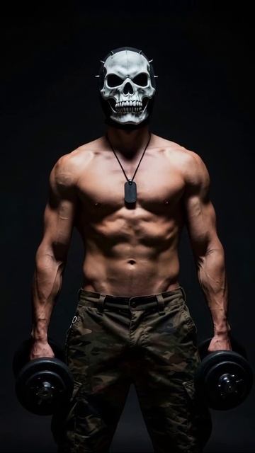 Сила и мистика: тренировка с черепом #фитнес #тренировка #мотивация