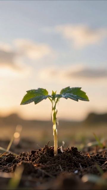 Новая жизнь: росток среди земли #природа #экология #растения