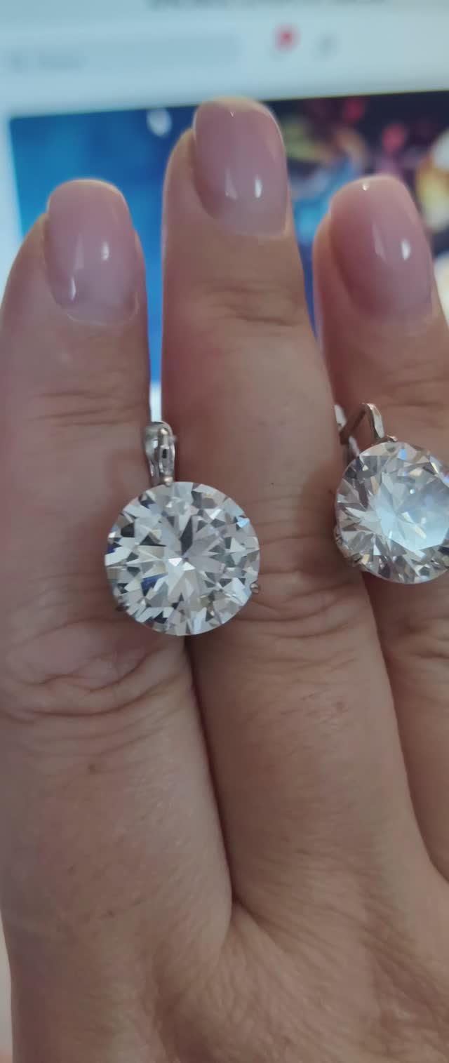 💎ПОТРЯСАЮЩИЕ СЕРЕБРЯНЫЕ СЕРЬГИ С НЕОБЫКНОВЕННЫМИ ФИАНИТАМИ💎