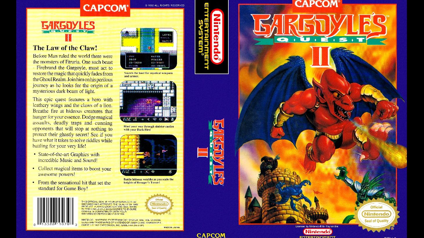 GARGOYLE'S QUEST II. THE DEMON DARKNESS. CAPCOM. 1992. NES