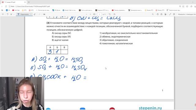 Разбор 17 задания из ЕГЭ по химии - «Классификация химических реакций»