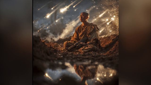 Будда на войне в окопе