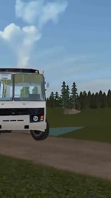 Деревенский автобус взбесился.