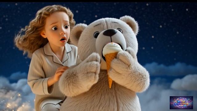 Сонная песенка | Девочка и мишка летают по небу 🌜 Детский мультик для малышей| видео для детей