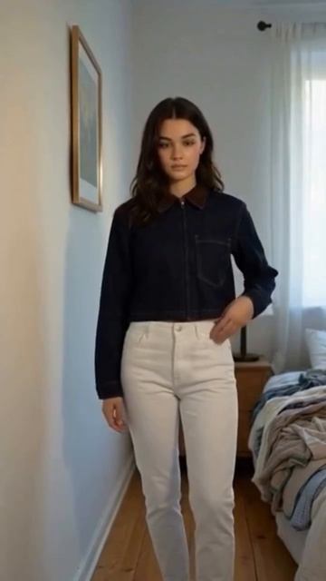 Кроп-топ? нет! Кроп-джинсовка!🤍 Сохрани, если понравилось ✨