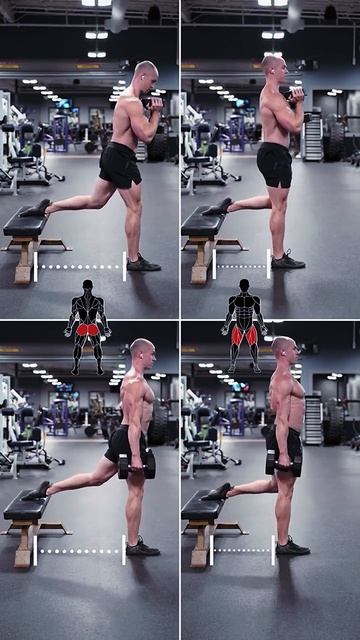 Болгарские приседания с упором на ягодичные мышцы 🍑 против квадрицепсов 🦵