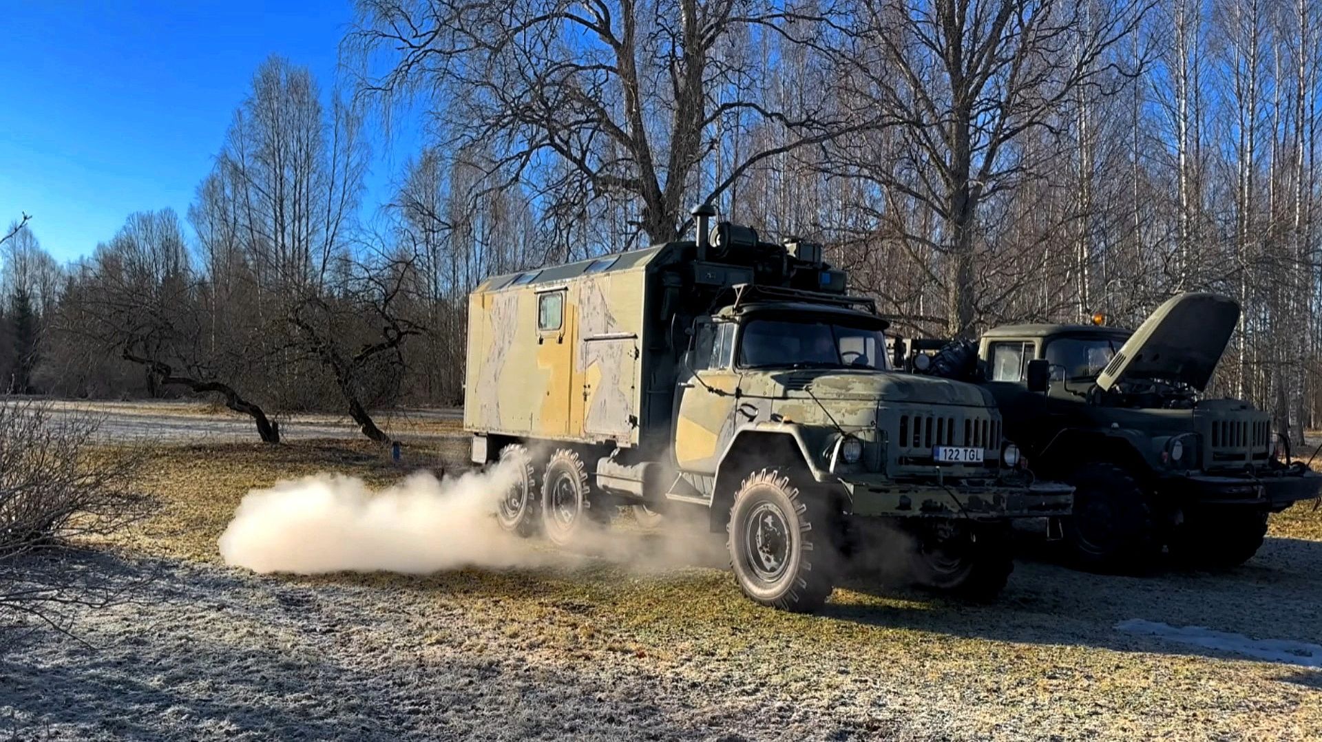 Холодный запуск  грузовика ЗИЛ-131