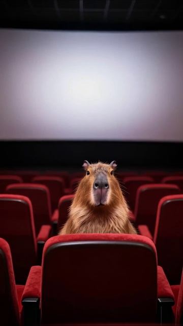 Капибара на киносеансе: неожиданный зритель! #капиабар #кино #фотоотношения