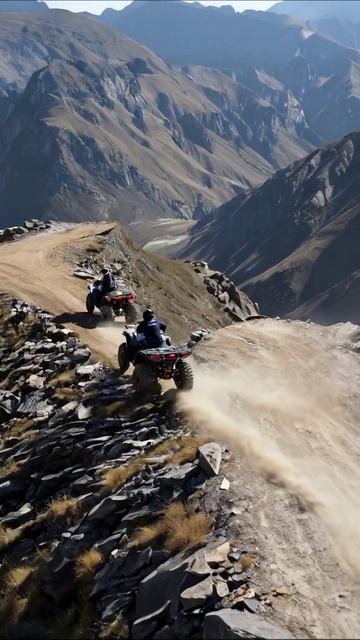 Экстремальное вождение по горам на квадроциклах #адреналин #приключения #квадроциклы