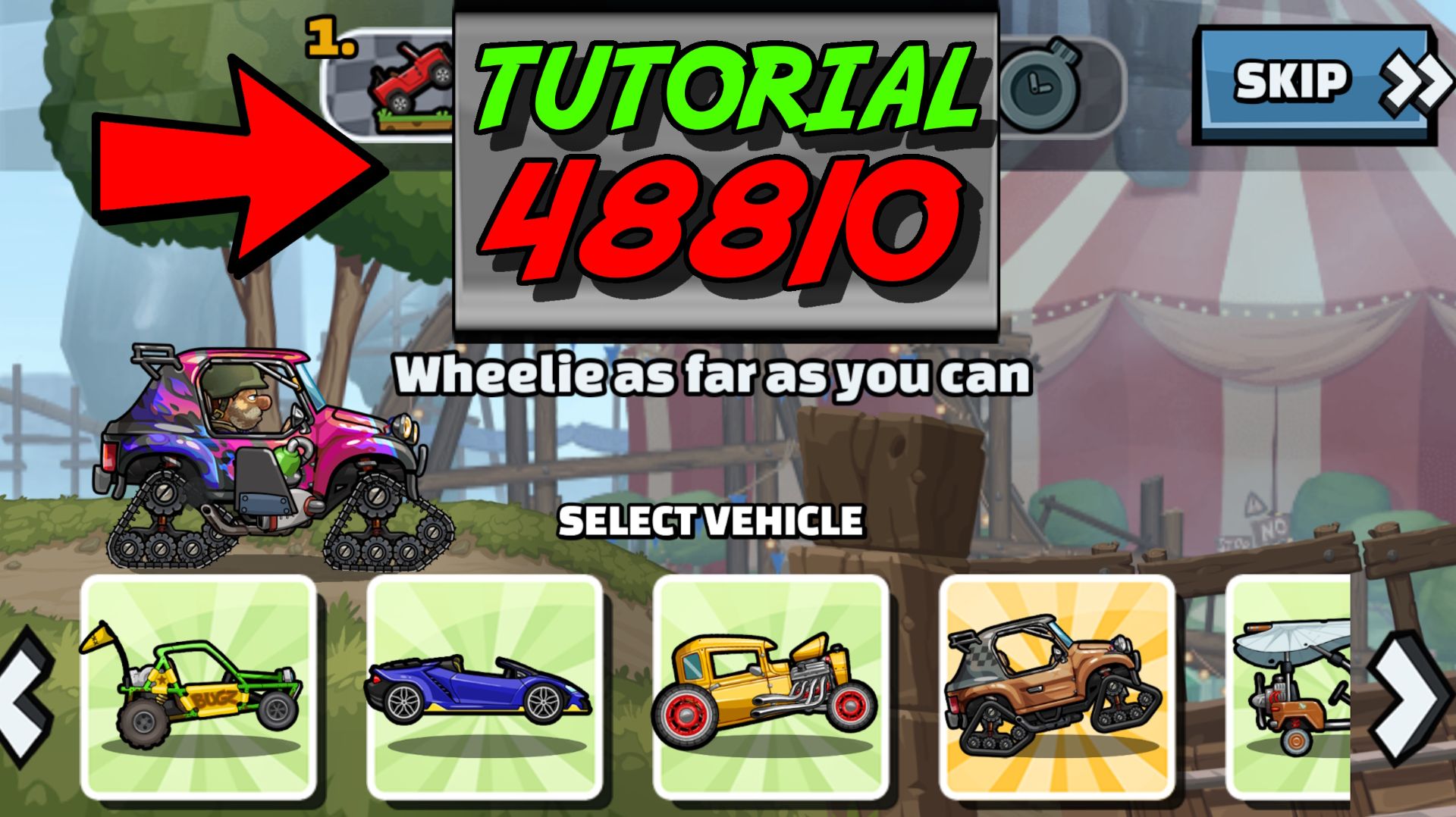 🎮 48810 TUTORIAL 🎮 (Wheelie Wonderland) - Hill Climb Racing 2