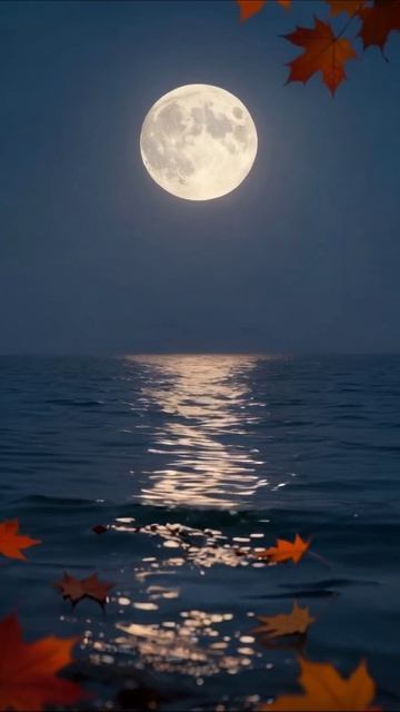 Лунное отражение на воде #природа #осень #луна