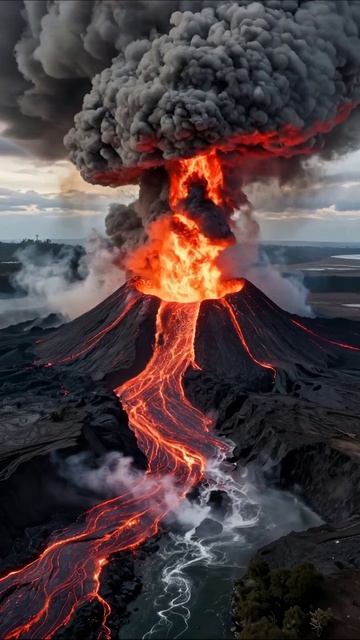 Извержение вулкана: мощь природы #вулканы #природа #извержение