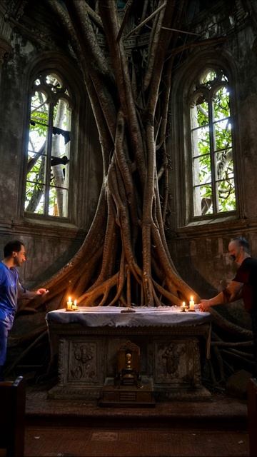 Слияние природы и архитектуры: заброшенный храм #природа #архитектура #заброшенныеМеста