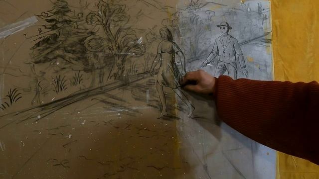 Иллюстрации к Новостранникам без ИИ №0 первый набросок для главы Дорога и дождь