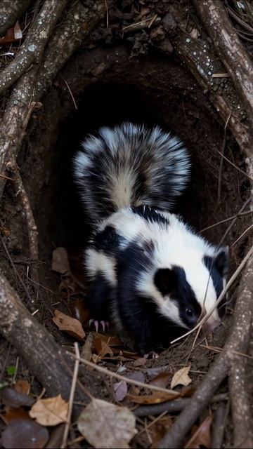 Дикая жизнь скунса на природе #дикосвинья #природа #животные